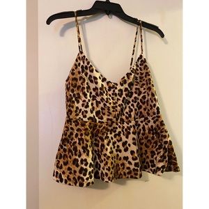 Leopard Peplum crop